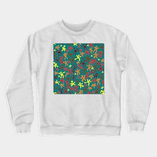 Run Jump Play Repeat on Dark Teal Crewneck Sweatshirt